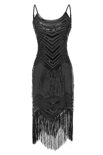Sparkly Fringed Vintage Sequin 1920s Dress